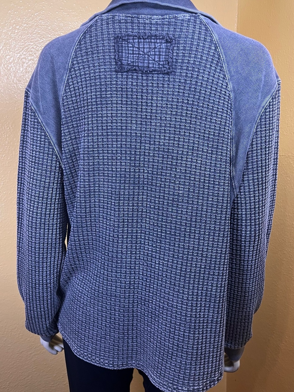 Easel Los Angeles Oversized Waffle Knit Half Zip Pullover Gray Large - Picture 5 of 8